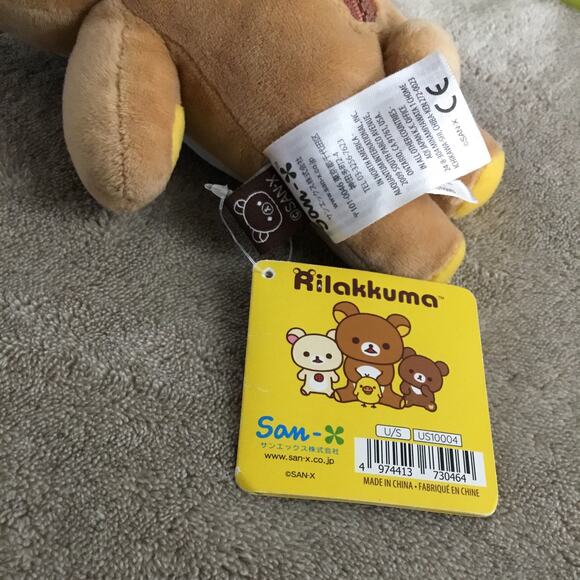 San-X Plush Doll Rilakkuma Stuffed Toy Brown Back Zipper Pouch Small - Picture 3 of 4